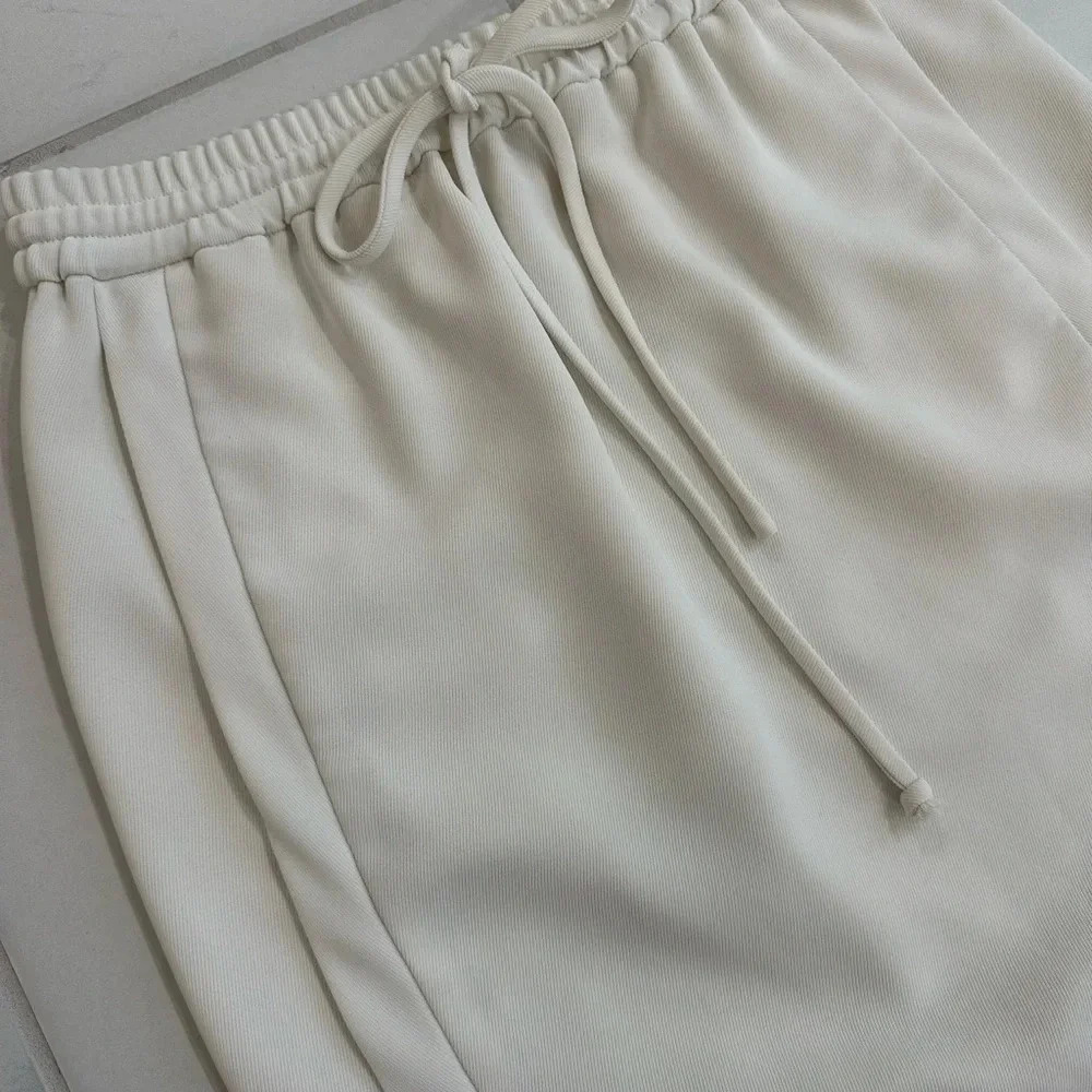J.Crew Womens Drapey Double Twill Skirt 00 Ivory Mini Drawstring Pockets - Picture 3 of 9